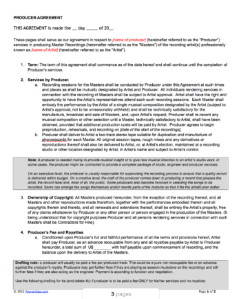 Producer Agreement